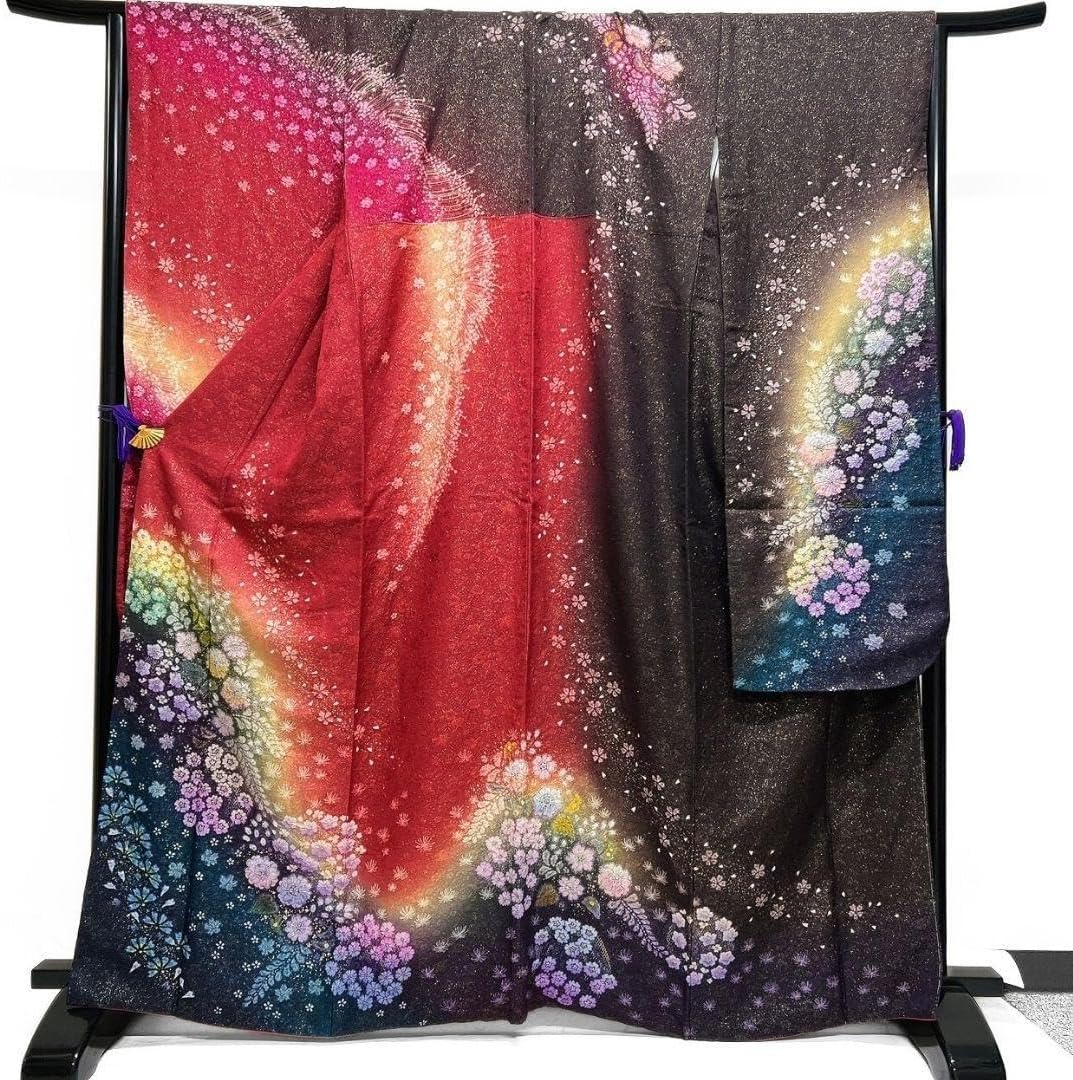 金通し　辻ヶ花　刺繍　振袖襦袢　振袖　着物　104a p 金通し 辻ヶ花 刺繍 振袖襦袢 振袖 着物 104a p.025mg 辻が花 振袖 黄